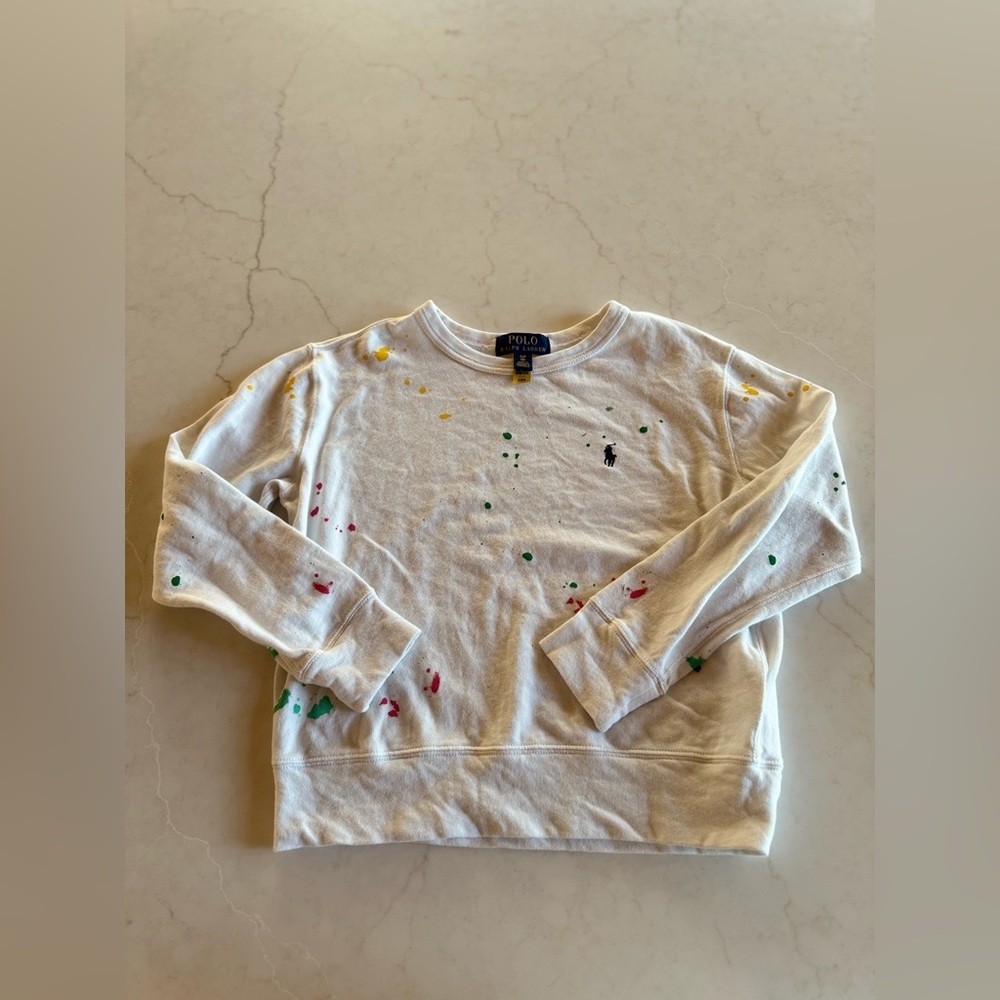 Polo by Ralph Lauren Kids Long Sleeve Tee - White with Multicolor Accents